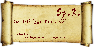 Szilágyi Kurszán névjegykártya