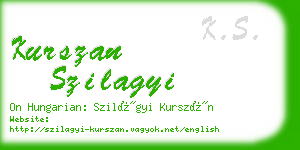 kurszan szilagyi business card